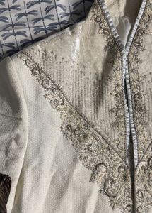 Ivory Embroidered Sherwani