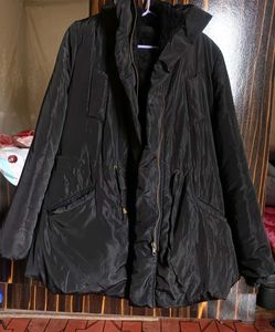 Black Winter Jacket with Fur Lining