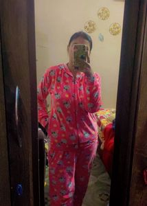 Cute Pink Bunny Print Nightsuit