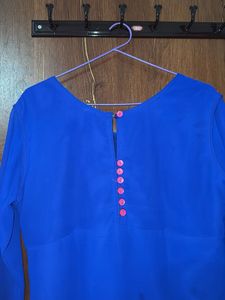 floral blue kurta