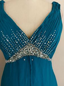Sparkling Teal Evening Gown