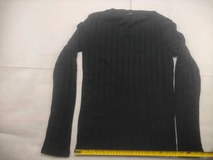Classic Black Ribbed Long Sleeve Top