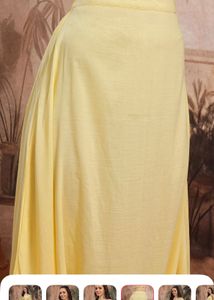 Yellow Embroidered Crop Top and Palazzo Set