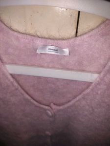 Baby Pink Fuzzy Button-Up Cardigan