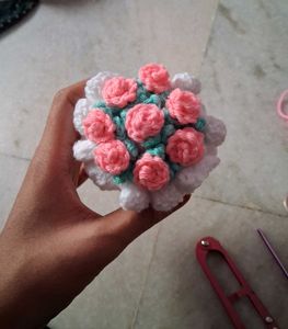 Handmade Crochet Flower Keychain