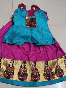 Magenta &amp; Gold Embroidered Dress