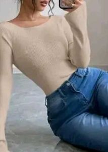 Ribbed Bell Sleeve Top