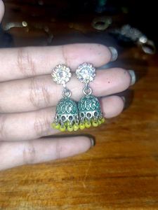 Oxidised green jhumka🌷