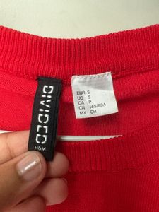 Red Heart Cut-Out Long Sleeve Top