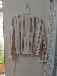Striped Button-Up Blouse