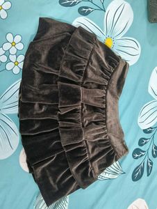 Chic Velvet Ruffle Skirt