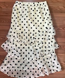 Polka Dot ruffled Midi Skirt🦢🫧