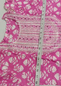 Pink Floral Kurta Set