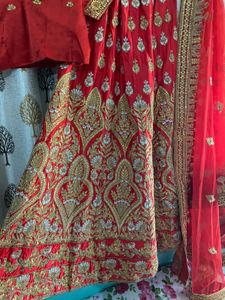 Red Embroidered Lehenga Choli Set