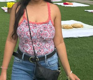 Printed Tank Top with Lace Trim Abercrombie H&M