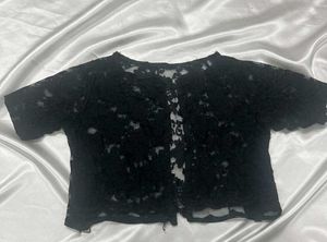 Elegant Black Lace Shrug