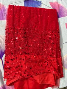 Stunning Red Sequin Saree