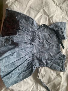 Cute Grey Printed Baby Dress