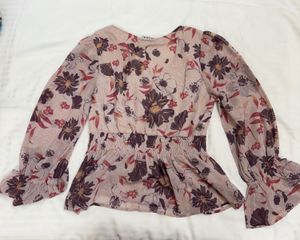 Floral Print Peplum Top
