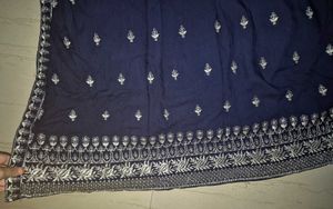 Elegant Navy Blue heavy Embroidered festive Kurta