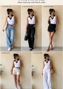 Ribbed Collared Tank Top