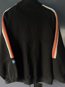 Black Zip-Up Track Jacket Casual wear