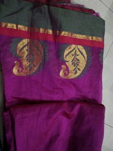 Elegant Purple Saree with Paisley Border
