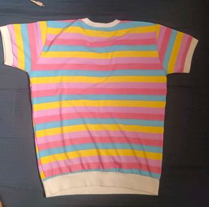 Striped Tee with Heart Detail