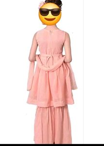 Beautiful Peach Floral embroidered Kurta Set