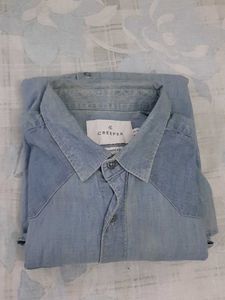 Men's Light Wash Denim Shirt