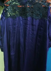 Elegant Blue Lace Trim Kurta