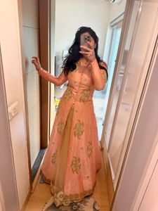 Elegant Peach Ethnic Gown