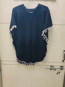 Stylish Blue Tunic with Zipper Detail