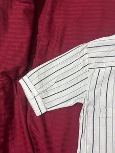 Lee Cooper White Collared Shirt With Short Sleeves