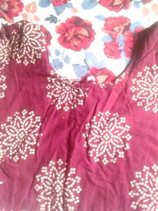 Maroon Bandhani Print Blouse