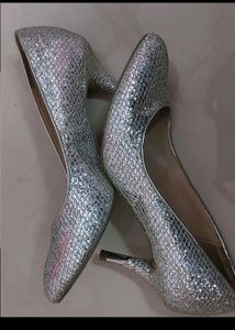 Silver Glitter Party Stiletos pump