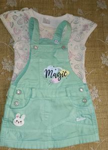Cute Girls' Overalls Set
