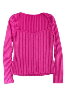 Ribbed Sweetheart Neck Top