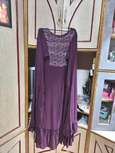 Elegant Purple Embellished Ethnic Gown