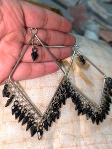 Chic Black &amp; White Hoop Earrings