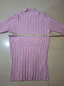 Ribbed Turt Neck Long Sleeve Top