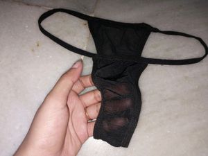 Black Both Side Net Thong