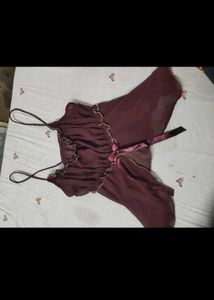 Sheer chatpata top with Gold Trim
