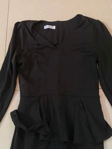 Elegant Black Peplum Dress