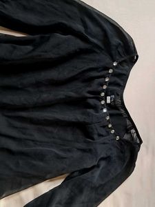 Sheer Black Embellished Top