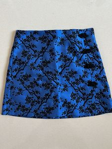 ZARA Blue Floral Mini Skirt FIXED