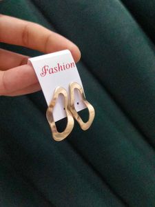 Gold Abstract Hoop Earrings