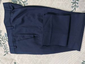 Classic Navy Blue Straight Fit Trousers