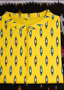 🌼Bright Yellow Printed Kurta