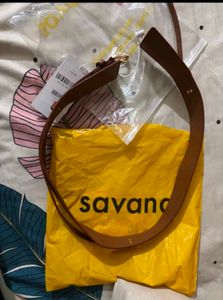 Savana Brown Leather Wide Belt